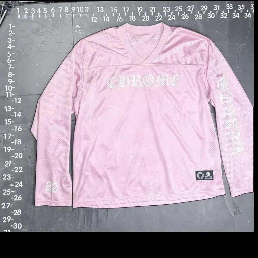 Chrome Hearts Pink 'Love You' Mesh Warm-Up Long Sleeve Jersey - Picture 3 of 8
